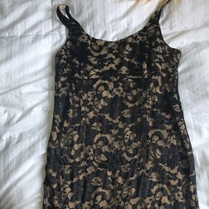 Black and nude lace dress